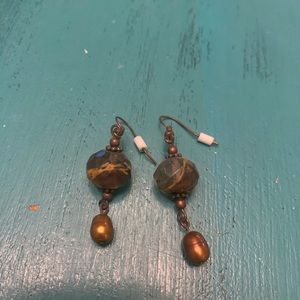 Bronze bead earrings